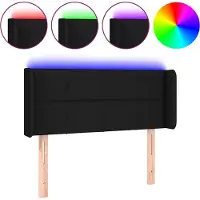 vidaXL Tête de lit LED noir 83x16x78/88 cm Tissu
