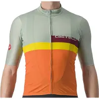 Castelli A Blocco Short Sleeve Jersey Vert,Orange 3XL Homme