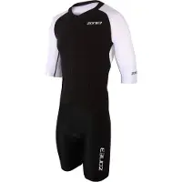 Zone3 Lava Long Distance Aero Short Sleeve Trisuit Blanc,Noir L Homme