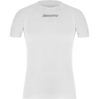 Santini Rete Ergo-fit Short Sleeve Base Layer Blanc XL Homme