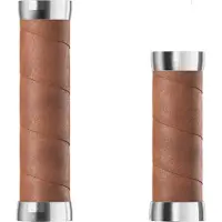 Brooks Poignées pour Poignée Tournante - Slender Leather Grips - 130/100mm - dark tan Brooks England