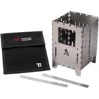 Bushcraft Essentials Bushbox XL Titanium, réchaud pliant