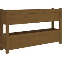 vidaXL Jardinière Marron miel 112x25x66 cm Bois massif de pin