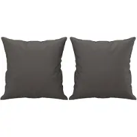 vidaXL Coussins décoratifs lot de 2 Gris 40x40 cm Similicuir