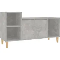 vidaXL Armoire TV gris béton 100x35x55 cm Bois composite