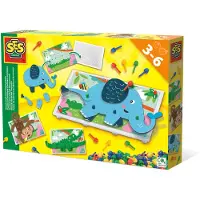 SES Creative Mosaic peg board animal puzzles - 100 épingles à mosaïque colorées, 3+ ans