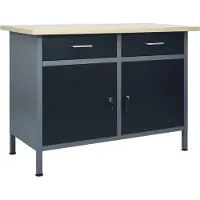 vidaXL Établi noir 120x60x85 cm acier