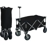 Xqmax Chariot de plage pliant noir KO-DG9000460
