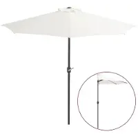 vidaXL Parasol de balcon avec mât en aluminium sable 270x144 cm semi-circulaire
