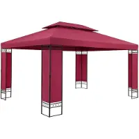 Casaria Tonnelle de jardin ELDA - 3 x 4 m - Pavillon - Rouge