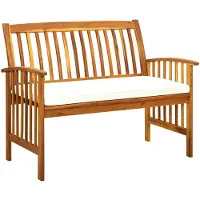 vidaXL Banc de jardin avec coussins 119 cm Bois massif acacia
