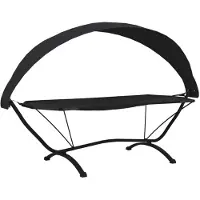vidaXL Lit de repos d'extérieur avec auvent Noir Acier et tissu Oxford