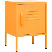vidaXL Table de chevet Jaune moutarde 35x35x51 cm Acier