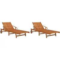 vidaXL Sonnenliegen 2 Stk. Massivholz Akazie