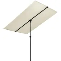 vidaXL Parasol avec mât en aluminium 180x110 cm blanc sable