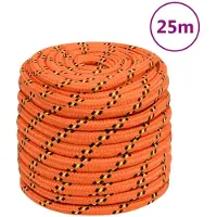 vidaXL Corde de bateau Orange 18 mm 25 m Polypropylène