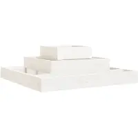 vidaXL Jardinière Blanc 80x80x27 cm Bois massif de pin