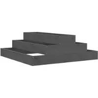 vidaXL Jardinière Gris 80x80x27 cm Bois massif de pin