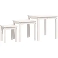 vidaXL Tables gigognes 3 pcs Blanc Bois de pin massif