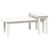vidaXL Ensemble de table basse 2 pièces blanc pin massif