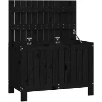 vidaXL - Coffre de jardin - 76x42.5x54 - cm - massif - Pin - noir