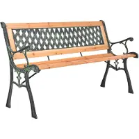 vidaXL Banc de jardin 116 cm Fonte et bois massif de sapin