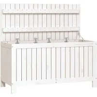vidaXL - Coffre de jardin - 115x49x60 - cm - massif - Pin - blanc