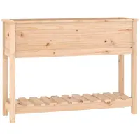 vidaXL Jardinière avec étagère 111,5x34,5x81 cm Bois massif de pin
