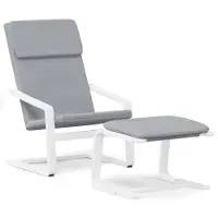 vidaXL Fauteuil relax avec pouf Tissu gris clair