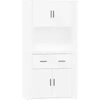 vidaXL Highboard Blanc Matériau dérivé du bois