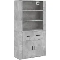 vidaXL Highboard gris béton bois composite