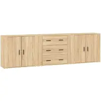 vidaXL Sideboards 3 pcs. chêne Sonoma bois composite