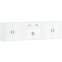 vidaXL Sideboards 3 pcs. Blanc Bois composite