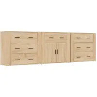 vidaXL Sideboards 3 pcs. chêne Sonoma bois composite
