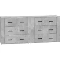 vidaXL Sideboards 2 pcs. Gris béton Bois composite