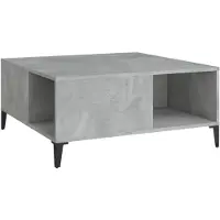 vidaXL Table basse gris béton 80x80x36,5 cm Bois composite