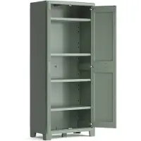 Keter Planet Outdoor Lagerschrank hoch - 3 Regale - 80x44x182cm - Grau/Schwarz