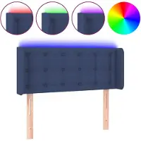 vidaXL Tête de lit LED bleue 83x16x78/88 cm Tissu