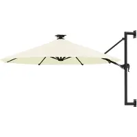 vidaXL Parasol mural avec LEDs 300 cm blanc sable