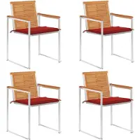 vidaXL Chaises de jardin 4 pcs. avec coussins bois massif acacia