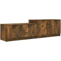 vidaXL Armoire TV chêne fumé 158,5x36x45 cm Bois composite