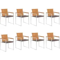 vidaXL Chaises de jardin 8 pcs. avec coussins bois massif acacia