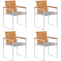 vidaXL Chaises de jardin 4 pcs. avec coussins bois massif acacia
