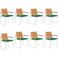 vidaXL Chaises de jardin 8 pcs. avec coussins bois massif acacia