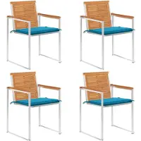 vidaXL Chaises de jardin 4 pcs. avec coussins bois massif acacia