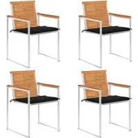 vidaXL Chaises de jardin 4 pcs. avec coussins bois massif acacia