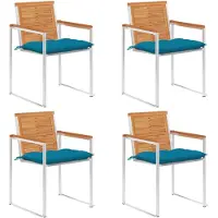 vidaXL Chaises de jardin 4 pcs. avec coussins bois massif acacia