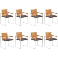 vidaXL Chaises de jardin 8 pcs. avec coussins bois massif acacia