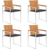 vidaXL Chaises de jardin 4 pcs. avec coussins bois massif acacia
