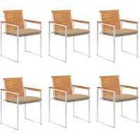 vidaXL Chaises de jardin 6 pcs. avec coussins bois massif acacia